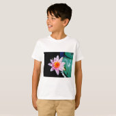 Warme roze en oranje lotuswaterbloem t-shirt (Voorkant volledig)