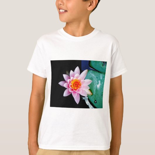 Warme roze en oranje lotuswaterbloem t-shirt (Voorkant)
