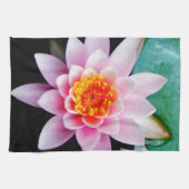 Warme roze en oranje lotuswaterbloem theedoek (Horizontaal)