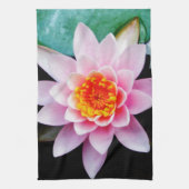 Warme roze en oranje lotuswaterbloem theedoek (Verticaal)