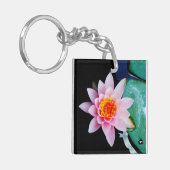 Warme roze en oranje lotuswaterlans sleutelhanger (Voorkant Links)