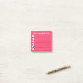 Warme roze en witte social media to do lijst post-it® notes (Op bureau)