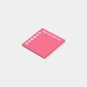 Warme roze en witte social media to do lijst post-it® notes (Schuin)