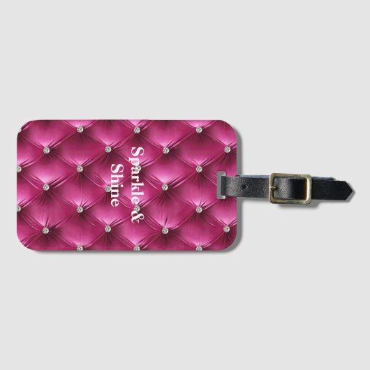 Warme Roze Faux Velvet Bagagelabel (Voorkant (horizontaal))