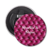 Warme Roze Faux Velvet Button Flesopener (Voorkant)