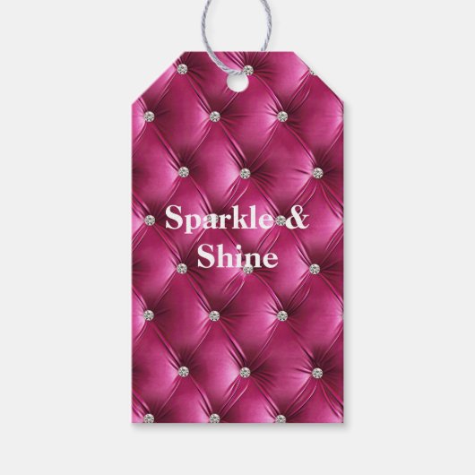 Warme Roze Faux Velvet Cadeaulabel (Voorkant)