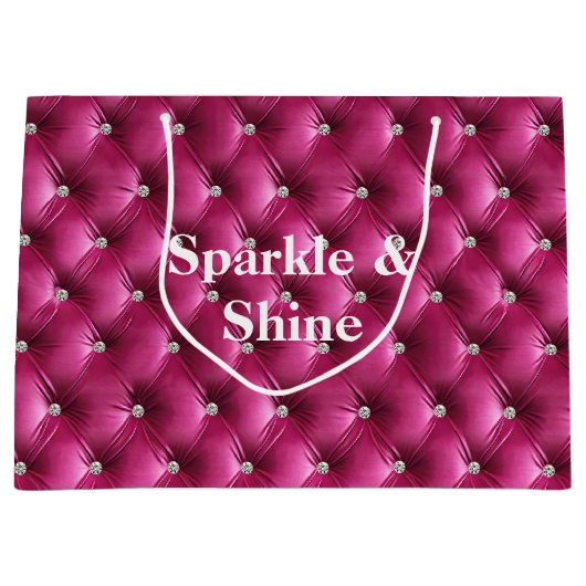 Warme Roze Faux Velvet Groot Cadeauzakje (Voorkant)