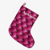 Warme Roze Faux Velvet Grote Kerstsok (Voorkant (Hangend))