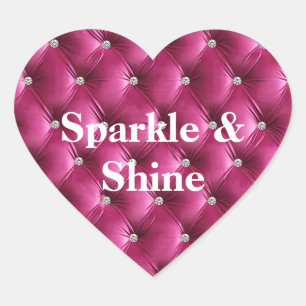 Warme Roze Faux Velvet Hart Sticker
