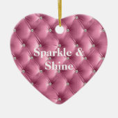 Warme Roze Faux Velvet Keramisch Ornament (Voorkant)