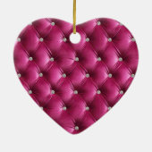 Warme Roze Faux Velvet Keramisch Ornament (Achterkant)