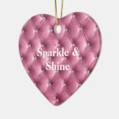 Warme Roze Faux Velvet Keramisch Ornament (Links)