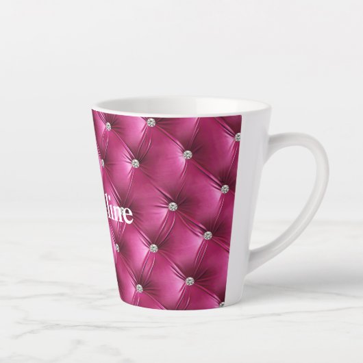 Warme Roze Faux Velvet Latte Mok (Rechts)
