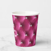 Warme Roze Faux Velvet Papieren Bekers (Links)