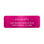 Warme Roze Geborsteld Metalen Elegante Naam Etiket (Voorkant)