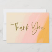 Warme roze gele pastel moderne elegante blanco bedankkaart (Voorkant)