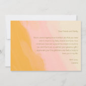 Warme roze gele pastel moderne elegante blanco bedankkaart (Achterkant)