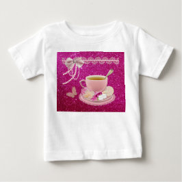 Warme Roze Glitter Thee Feestje Peuterjurk met Pli