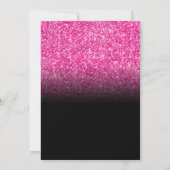 Warme Roze Glitter Zwarte Gradiënt Bruidsfeest Kaart (Achterkant)