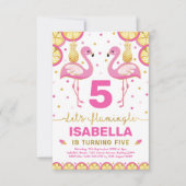Warme roze goudflamingo Tropical Summer Birthday Kaart (Voorkant)
