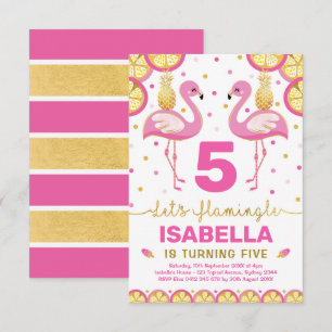 Warme roze goudflamingo Tropical Summer Birthday Kaart