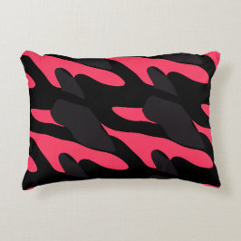 Warme roze, grijze en zwarte Camo abstract Accent Kussen