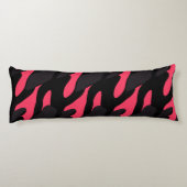 Warme roze, grijze en zwarte Camo abstract Lichaamskussen (Achterkant)