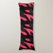 Warme roze, grijze en zwarte Camo abstract Lichaamskussen (Voorkant Verticaal)