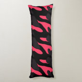 Warme roze, grijze en zwarte Camo abstract Lichaamskussen (Achterkant (Verticaal))
