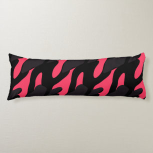 Warme roze, grijze en zwarte Camo abstract Lichaamskussen