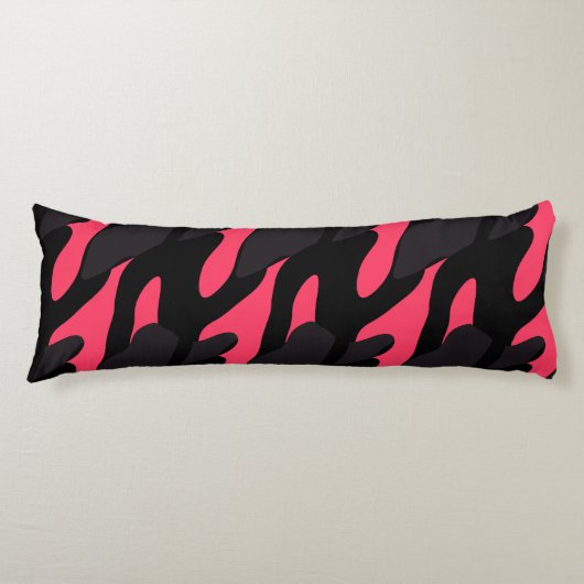 Warme roze, grijze en zwarte Camo abstract Lichaamskussen (Voorkant)
