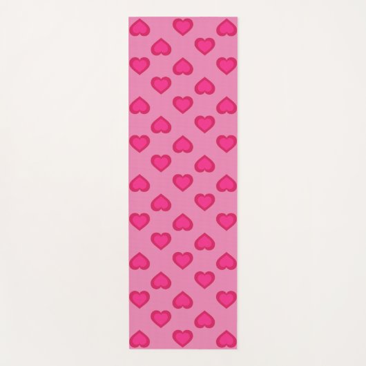 Warme roze harten yogamat (Voorkant)