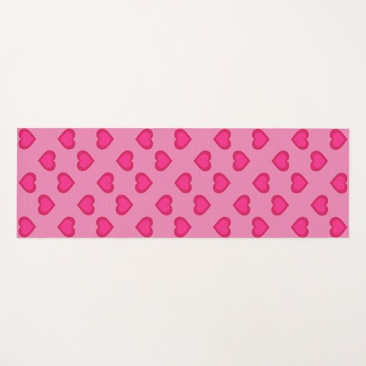 Warme roze harten yogamat (Voorkant (horizontaal))
