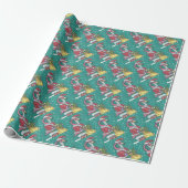 WARME ROZE KERSTMIS, FLAMINGO VERPAKKINGSPAPIER CADEAUPAPIER (Uitgerold)
