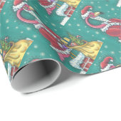 WARME ROZE KERSTMIS, FLAMINGO VERPAKKINGSPAPIER CADEAUPAPIER (Rol Hoek)