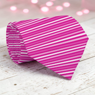 Warme Roze Kleur Strepen Necktie Stropdas