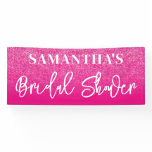 Warme Roze Kleurblok Glitter Bruidsdouche