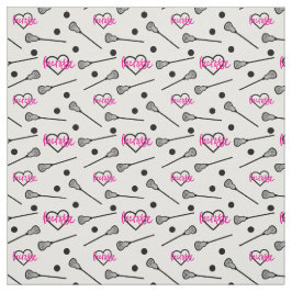 Warme roze Lacrosse sticks en hartpatroon Stof