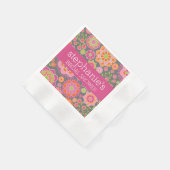 Warme Roze & Lichte Groene Bloemen - Bruidsdiner Servetten (Hoek)