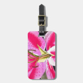 Warme roze Lily Tenerife pop waterverf Bagagelabel (Voorkant verticaal)