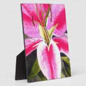 Warme roze Lily Tenerife pop waterverf Fotoplaat (Zijkant)