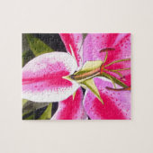 Warme roze Lily Tenerife pop waterverf Legpuzzel (Horizontaal)