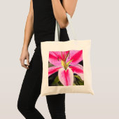 Warme roze Lily Tenerife pop waterverf Tote Bag (Voorkant (product))