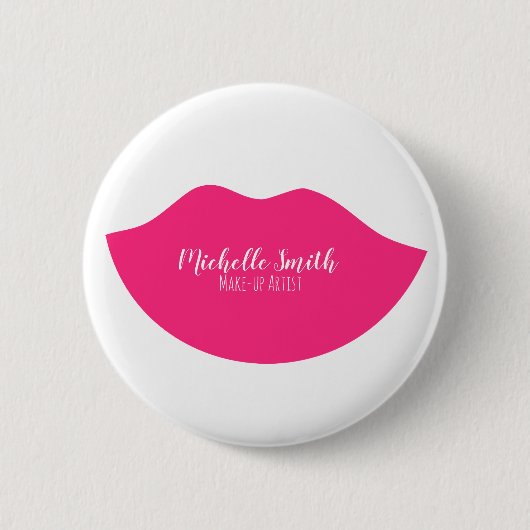 Warme roze lippen ontwerp Visagist Ronde Button 5,7 Cm (Voorkant)