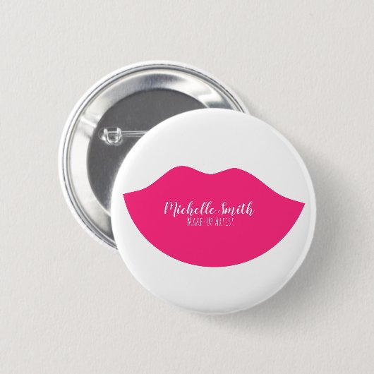 Warme roze lippen ontwerp Visagist Ronde Button 5,7 Cm (Voorkant /achterkant)