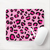 Warme Roze Luipaardprint Monogram Muismat (Met muis)