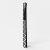 Warme roze monogram grijs diamantpatroon Case-Mate iPhone case (Achterkant/links)