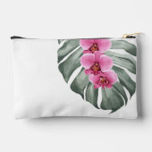 Warme roze orchideeën op Monstera Tropische Floral Etui (Achterkant)