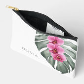 Warme roze orchideeën op Monstera Tropische Floral Etui (Open)