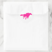 Warme roze paardenraces; racepaarden ronde sticker (Tas)